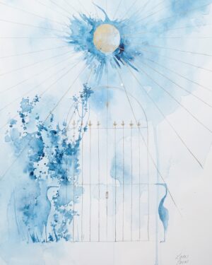 TEMPLE DU SOLEIL - Aquarelle sur papier à grain satiné