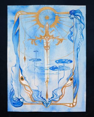 RITUEL - Aquarelle et encre acrylique sur papier à grain fin