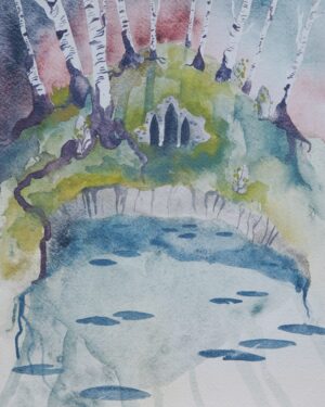 SOUS-BOIS - Aquarelle sur papier à grain fin