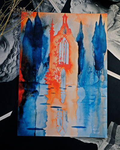 Overgrown church print (2)